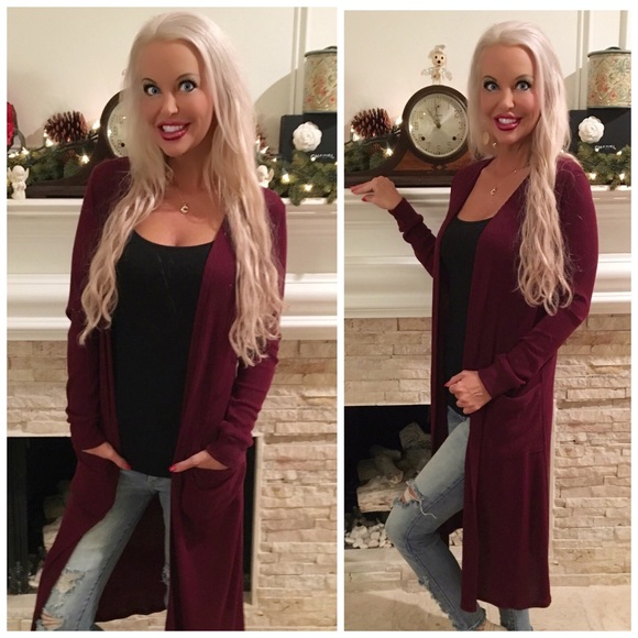 Sweaters - 🛍LAST 1! Open Front Longline Pocket Cardigan!
